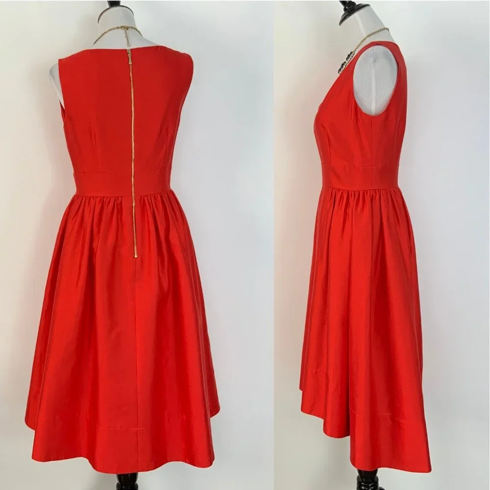 Kate Spade New York Red Heridage Silk Dress Party Wedding Prom Sz 8 - Picture 3 of 16